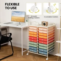 Tangkula Office Rolling Cart 20 Storage Drawers Scrapbook Paper Studio Organizer Macaron -Beauty house GUEST 65fec645 85c4 4aca ac77 17c04db6de95