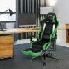 Tangkula High Back Gaming Chair Adjustable Office Computer Task Chair W/Footrest Green -Beauty house GUEST 6657fccf 51e1 4df5 8fd7 d904640acfea