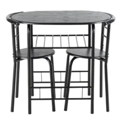 Tangkula 3 PCS Kitchen Dining Set Compact Bistro Pub 2 Chairs & Table -Beauty house GUEST 66b59b2e 9aa9 4a8f 916d 051830c4c781