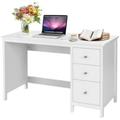 Tangkula Computer Desk Writing Table W/3 Drawers Workstation For Home Office White/Black -Beauty house GUEST 673ade9d 6f4e 4a04 8eeb ed998470ef9b