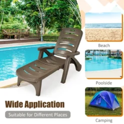 Tangkula 2 PCS Patio Chaise Lounge Chair 5-Position Folding Recliner For Beach Poolside Backyard -Beauty house GUEST 67414aea a5b5 4886 a325 c58f55f7581b