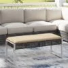 Tangkula 43 Inch Patio Rectangle Ottoman W/ Metal Legs & Seat Cushion -Beauty house GUEST 68958bf0 eb0d 4107 bd95 0db093bd0bf3 1