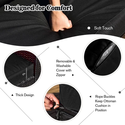 Tangkula 9PCS Furniture Set W/ 32" Fire Pit Table 50,000 BTU Square Propane Fire Pit Patio Black 6 Tangkula 9PCS Furniture Set W/ 32" Fire Pit Table 50,000 BTU Square Propane Fire Pit Patio Black - Image 4