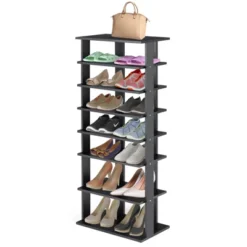 Tangkula 7-Tier Shoe Rack Free Standing Shelf Storage Modern Shoe Rack Organizer Brown/Black/White -Beauty house GUEST 6a8dcf15 b8e5 4427 86b6 be4a25b51631