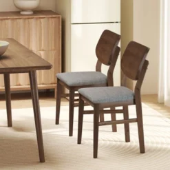 Tangkula Dining Chairs Set Of 4 W/ Rubber Wood Frame Padded Seat Curved Back Living Room -Beauty house GUEST 6b5fa459 4d58 45d6 8362 95d664053e86