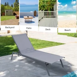 Tangkula Patio 6-Position Adjustable Lounge Chair Outdoor Reclining Chair Poolside -Beauty house GUEST 6c364b13 e746 4a3b b20e 7d411b5c3f7a