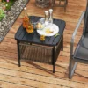 Tangkula 2 PCS Outdoor PE Rattan Side Table W/ 1.57" Umbrella Hole Square Patio End Table -Beauty house GUEST 6c3c7204 abd5 4d29 98b8 cc226c31b818