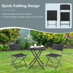 Tangkula 3PCS Patio Bistro Set Folding Wicker Chairs & Table Outdoor Patio Furniture Set -Beauty house GUEST 6c792a5d 33dd 4100 89fa 41b53ead09c2