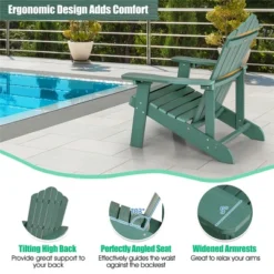 Tangkula 2PCS Patio HIPS Adirondack Chair W/ Cup Holder Weather Resistant 380 LBS Green & Yellow -Beauty house GUEST 6cbfb6ce 515a 42ee a297 888f53b34e28