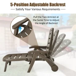 Tangkula 2 PCS Patio Chaise Lounge Chair 5-Position Folding Recliner For Beach Poolside Backyard -Beauty house GUEST 6d1c0504 8d98 4d75 8c6d 6e2fb3488b04
