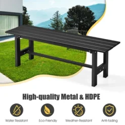Tangkula Outdoor HDPE Bench W/ Metal Frame 47" X 14" X 16" For Yard Garden -Beauty house GUEST 6e2a1795 5fdd 41e4 b948 b15c7fa84787