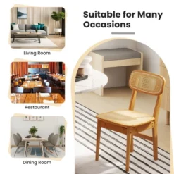 Tangkula Rattan Dining Chairs Set Of 4 Kitchen Dining Chairs W/ Simulated Rattan Backrest 19 Tangkula Rattan Dining Chairs Set Of 4 Kitchen Dining Chairs W/ Simulated Rattan Backrest -Beauty house GUEST 6f4c698a 9e91 4f5f ab25 619a1fb80cea