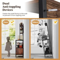 Tangkula 67" Bakers Rack W/ Power Outlet Coffee Bar Cabinet W/ S-Shaped Hooks -Beauty house GUEST 6face390 ebe2 473d aea0 e4397eae7952