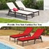 Tangkula 2 PCS Patio Rattan Chaise Lounge Chair Outdoor Reclining Chaise With Cushion And Armrest Wicker Sun Lounger With Adjustable Backrest -Beauty house GUEST 6ff24454 b09e 4ecf 89a0 30e87e32e029