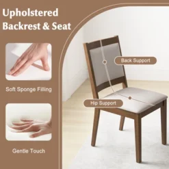 Tangkula Modern Dining Chair Set Of 4 Upholstered Kitchen Chair W/ Padded Backrest & Seat -Beauty house GUEST 6ff3ded4 3c4b 44d4 aa28 735397ee8c63 1