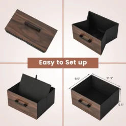 Tangkula 2PCS Nightstand Bedside End Table With 2 Fabric Drawers & Storage Shelf -Beauty house GUEST 6ffcd2ac ca86 406d b88b 0e903f18310f