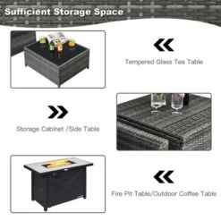 Tangkula 9 PCS Patio Rattan Furniture Set Fire Pit Table Storage Black W/ Cover 25 Tangkula 9 PCS Patio Rattan Furniture Set Fire Pit Table Storage Black W/ Cover -Beauty house GUEST 7023a407 d095 4329 8493 27feaa8d1bd4