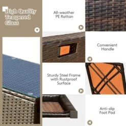 Tangkula 8PCS Patio Rattan PE Wicker Conversation Set All-Weather Furniture Set W/ Cushions -Beauty house GUEST 702d5c40 d52c 4800 8a4f f879a97b5112