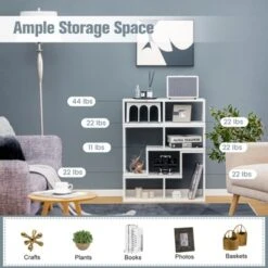 Tangkula 3 PCS Adjustable TV Stand Minimalist Entertainment Center For 43 55 60 65 Inch TV Media Console Table White -Beauty house GUEST 724920f6 436f 4978 87e9 0a2658841097