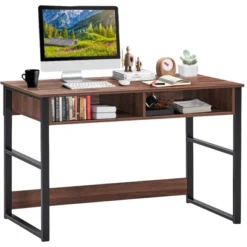 Tangkula Computer Desk Study Writing Table W/2 Drawers Workstation For Home Office -Beauty house GUEST 72551f75 de1a 4158 868e a05d7d9f7143