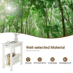 Tangkula 2 PCS Side Table End Table Nightstand W/ Bottom Storage Shelf & Rubber Wood Legs -Beauty house GUEST 727cb8da 9712 4499 8576 7dbe7d7859d4