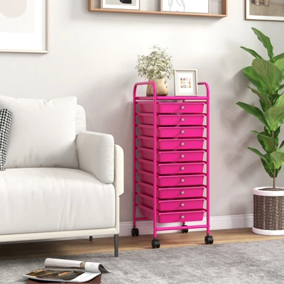 Tangkula 10 Drawer Rolling Cart Storage Cart With Removable Drawers Home Multipurpose Organizer Storage Unit 5 Tangkula 10 Drawer Rolling Cart Storage Cart With Removable Drawers Home Multipurpose Organizer Storage Unit - Image 3