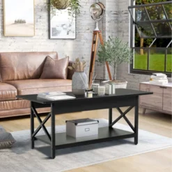Tangkula Coffee Table Industrial 2-Tier W/ Storage Shelf &Storage Shelf For Living Room -Beauty house GUEST 74110952 662e 4ede 96af 8bf398c1b821