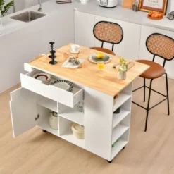 Tangkula Kitchen Island Cart Rolling Serving Trolley W/ Drop Leaf Spice Rack Shelves 15 Tangkula Kitchen Island Cart Rolling Serving Trolley W/ Drop Leaf Spice Rack Shelves -Beauty house GUEST 746932f5 c855 44cd b7c5 303424c4fbe9