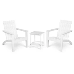 Tangkula 3PCS Patio Adirondack Chair Side Table Set Solid Wood Garden Deck Bistro Set Classic Furniture -Beauty house GUEST 752c143c f1e9 4269 81c3 3c4818e6f0dc