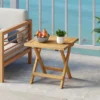 Tangkula Outdoor Folding Side Table Acacia Wood End Table Square Patio Bistro Table -Beauty house GUEST 75c8d3ac 57b7 42b2 8f9e a043aa602b05
