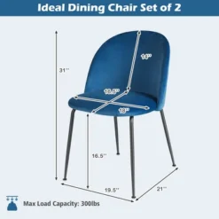 Tangkula Dining Chair Set Of 4 Upholstered Velvet Chair Set W/ Metal Base For Living Room -Beauty house GUEST 761d658f 7272 4406 bc8f 8520ea45cb83