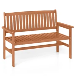Tangkula 2-Person Patio Loveseat Garden Bench W/Slatted Backrest & Comfortable Armrests -Beauty house GUEST 7659b9f1 a40c 4af1 b8d4 e6804e33221d