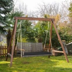 Tangkula Rattan Patio Porch Swing 2-Person Cushioned Swing Chair Bench -Beauty house GUEST 77918bab 1a6b 4392 ac89 909340659778