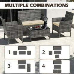 Tangkula Set Of 8 Patio Furniture Set W/Washable Cushions & Tempered Glass Coffee Table -Beauty house GUEST 77fbb446 6997 4379 9120 6d1554247c28 1