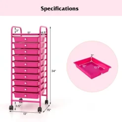 Tangkula 10 Drawer Rolling Cart Storage Cart With Removable Drawers Home Multipurpose Organizer Storage Unit 17 Tangkula 10 Drawer Rolling Cart Storage Cart With Removable Drawers Home Multipurpose Organizer Storage Unit -Beauty house GUEST 78866791 bb88 4687 af0e 3db4d0ae8c2d