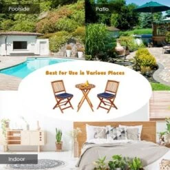 Tangkula 3PCS Folding Patio Conversation Set Acacia Wood Bistro Set W/ Cushions 14 Tangkula 3PCS Folding Patio Conversation Set Acacia Wood Bistro Set W/ Cushions -Beauty house GUEST 789173fb 5203 4af5 b8b5 7e7cb6d14a81