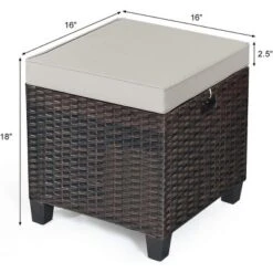 Tangkula 4PCS Rattan Ottoman Outdoor Patio Furniture Cushioned Footstool Footrest -Beauty house GUEST 78ab455e 37e0 4cff 8e92 5736d5ad2625