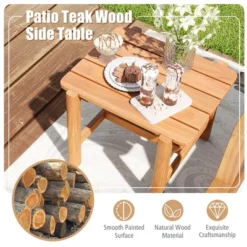 Tangkula Patio Teak Wood Side Table With Slatted Tabletop Small Coffee Table For Porch -Beauty house GUEST 78ae18d2 ac56 4a13 b306 682e84f1edb7
