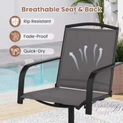 Tangkula Patio Swivel Chairs Set Of 2 W/ High Back & Round Metal Base For Backyard -Beauty house GUEST 78bb7d37 39a1 4a78 9330 858e852de94f 1