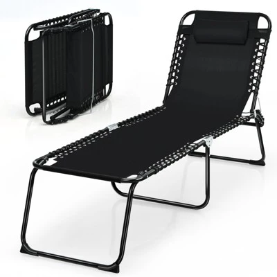 Tangkula Foldable Beach Chaise Lounge Chair W/ Pillow 11 Tangkula Foldable Beach Chaise Lounge Chair W/ Pillow - Image 9