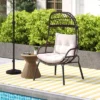 Tangkula PE Wicker Egg Chair Patio Cocoon Lounger W/ Comfortable Cushions & Metal Frame -Beauty house GUEST 7a20940e 47d8 4ee3 b45b a8f085f4b5c1