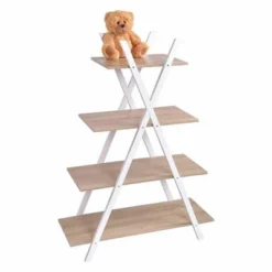 Tangkula X Shape Bookshelf Shelves 4 Tier A Ladder Storage Bookcase Display Home Office -Beauty house GUEST 7a55e62b 6e10 483f aa00 81e2e77ece53