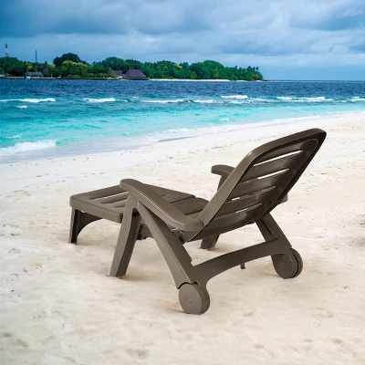 Tangkula Outdoor Chaise Lounge Chair 5-Position Folding Recliner For Beach Poolside Backyard 4 Tangkula Outdoor Chaise Lounge Chair 5-Position Folding Recliner For Beach Poolside Backyard - Image 2