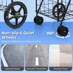 Tangkula Shopping Cart W/ Oxford Liner Folding Grocery Cart W/ Universal Front Wheels 32 Gal Large Capacity -Beauty house GUEST 7ba307dd 52b0 4e84 a93b 4a72e0c5c0ce