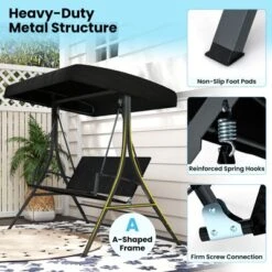 Tangkula 3-Person Porch Swing W/ Stand W/ Rattan Seat Back Metal Frame Adjustable Shade 16 Tangkula 3-Person Porch Swing W/ Stand W/ Rattan Seat Back Metal Frame Adjustable Shade -Beauty house GUEST 7bf4afed a3ca 47da 9229 4debbcc38073