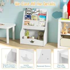 Tangkula Kids Bookshelf 4-Tier Wooden Bookcase Toy Storage Organizer Montessori Bookshelf -Beauty house GUEST 7c48e9ac a8d5 4930 83aa 14604521adcb