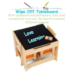 Tangkula Children Kids Table Chairs Set With Storage Boxes Blackboard Whiteboard Drawing -Beauty house GUEST 7c7fa083 c816 4745 87e6 82579d2e17e4