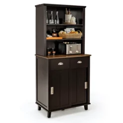 Tangkula Freestanding Buffet Hutch Kitchen Pantry Storage Cabinet W/ Sliding Doors -Beauty house GUEST 7ce557c1 7948 4741 9afa 92a147a73a57