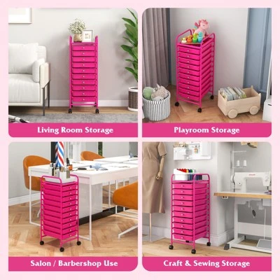 Tangkula 10 Drawer Rolling Cart Storage Cart With Removable Drawers Home Multipurpose Organizer Storage Unit 8 Tangkula 10 Drawer Rolling Cart Storage Cart With Removable Drawers Home Multipurpose Organizer Storage Unit - Image 6