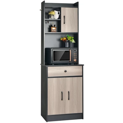 Tangkula 3-Door 71" Kitchen Buffet Pantry Storage Cabinet W/Hutch Adjustable Shelf 12 Tangkula 3-Door 71" Kitchen Buffet Pantry Storage Cabinet W/Hutch Adjustable Shelf - Image 10